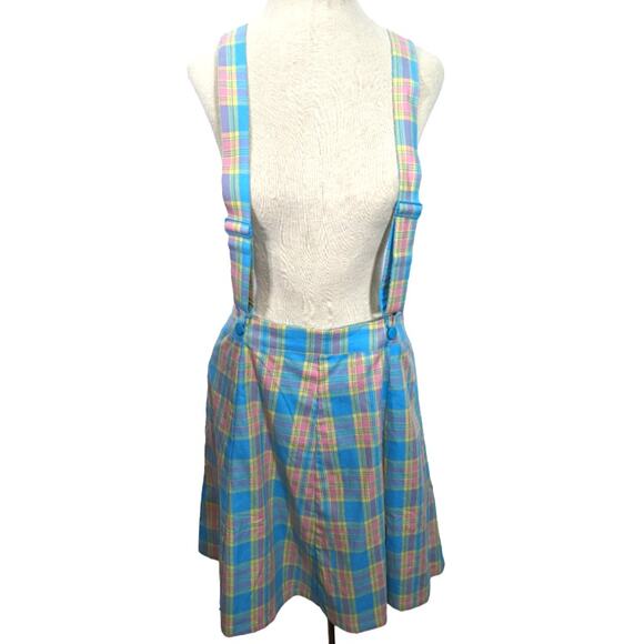 Dangerfield Staying In Plaid For Summer Jumper Mini Skirt with Suspenders NWT 8 - Picture 2 of 12